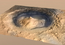 Oblique View of Gale Crater, Mars, with Vertical Exaggeration