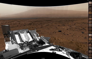 Cylindrical Viewer: Billion-Pixel View From Curiosity at Rock Nest, White-Balanced