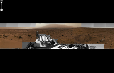 Panoramic Viewer: Billion-Pixel View From Curiosity at Rock Nest, White-Balanced