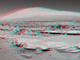Martian Landscape With Rock Rows and Mount Sharp