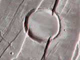 Crater in Tantalus Fossae