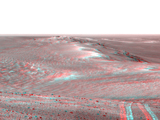 Rover Tracks Along Crater's West Rim,