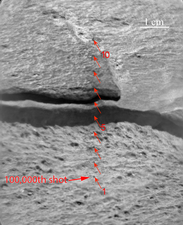 Target for 100,000th Laser Shot by Curiosity on Mars