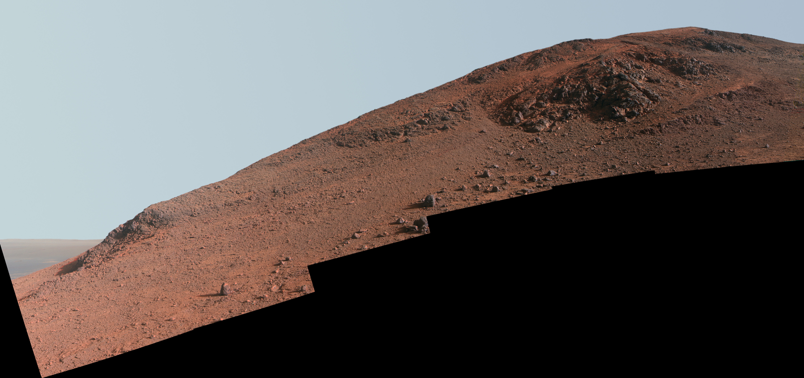 Steep 'Knudsen Ridge' Along 'Marathon Valley' on Mars (Enhanced Color)