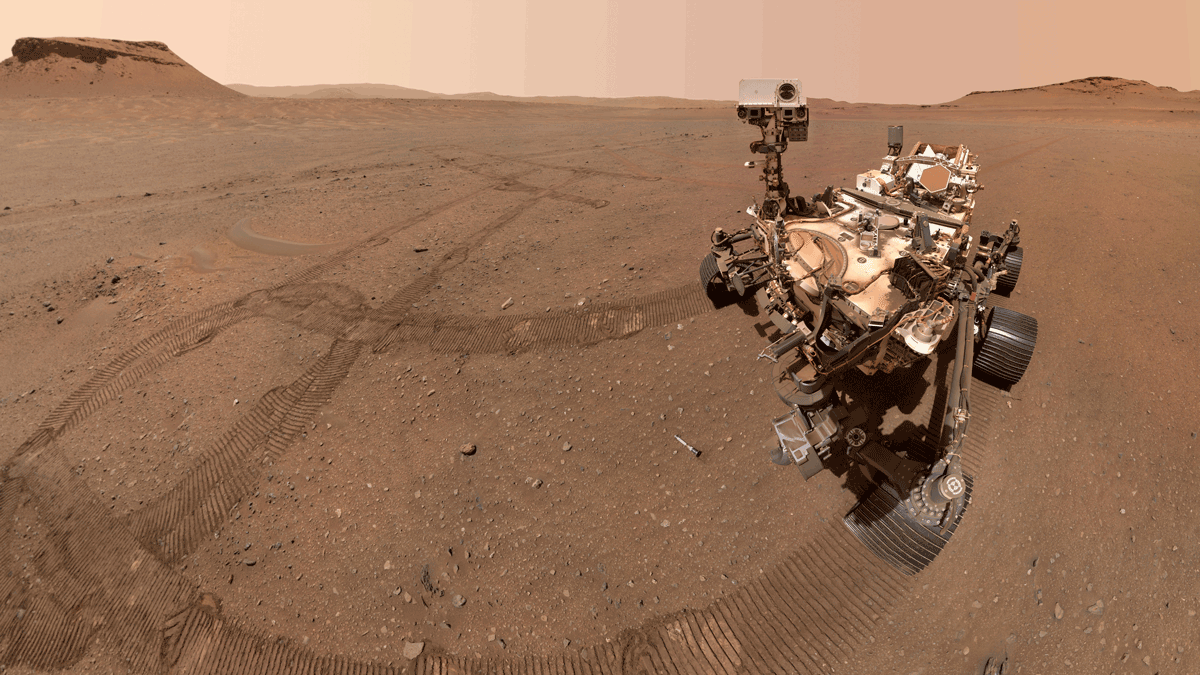 The Role of a Rover, a Lander, and Helicopters in the Unique Shape of the First Sample Depot on Mars