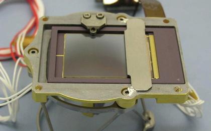 This charged couple device (CCD) is part of the Chemistry and Mineralogy (CheMin) instrument on NASA's Curiosity rover.