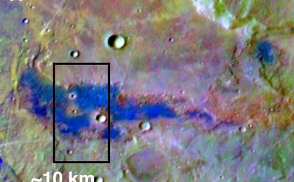 View image for Chloride Salt Deposit in Southern Highlands of Mars (Annotated)