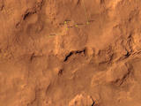 This map shows the route driven by NASA's Mars rover Curiosity through the 564 Martian day, or sol, of the rover's mission on Mars (March 8, 2014).