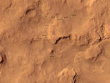 This map shows the route driven by NASA's Mars rover Curiosity through the 568 Martian day, or sol, of the rover's mission on Mars (March 12, 2014).