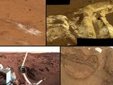 This collage shows the variety of soils found at landing sites on Mars.