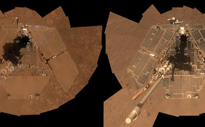 View image for Cleaned Solar Arrays Gleam in Mars Rover's New Selfie