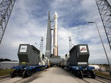 The United Launch Alliance Atlas V rocket carrying NASA's Mars Atmosphere and Volatile EvolutioN, or MAVEN, spacecraft arrives at the pad at Space Launch Complex 41 on Cape Canaveral Air Force Station in Florida after a 20-minute journey from the Vertical Integration Facility. Rollout began on schedule with first motion at 9:57 a.m.