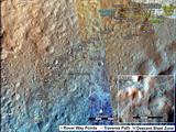 This map shows the route driven by NASA's Mars rover Curiosity through the 429 Martian day, or sol, of the rover's mission on Mars (October 21, 2013).