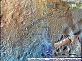 This map shows the route driven by NASA's Mars rover Curiosity through the 431 Martian day, or sol, of the rover's mission on Mars (October 23, 2013).
