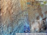 This map shows the route driven by NASA's Mars rover Curiosity through the 433 Martian day, or sol, of the rover's mission on Mars (October 25, 2013).