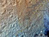 This map shows the route driven by NASA's Mars rover Curiosity through the 494 Martian day, or sol, of the rover's mission on Mars (December 27, 2013).