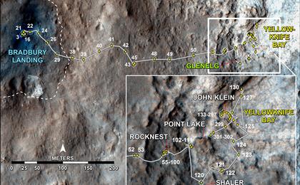 Curiosity's Traverse Map Through Sol 302