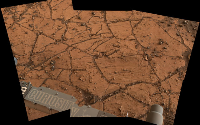Fine-Grained Rock at Base of Martian Mount Sharp
