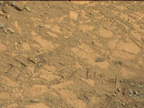 This image from the Mast Camera (Mastcam) on NASA's Curiosity Mars rover shows a portion of the pale rock outcrop that includes the "Bonanza King" target chosen for evaluation as the mission's fourth rock-drilling site.