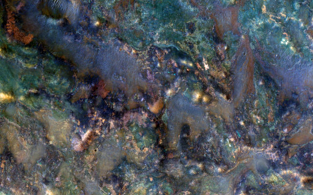 This image covers a region of Mars near Nili Fossae that contains some of the best exposures of ancient bedrock on Mars.