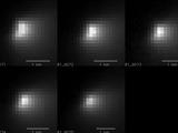 Five images of comet Siding Spring taken within a 35-minute period as it passed near Mars on Oct. 19, 2014, provide information about the size of the comet's nucleus. The images were acquired by the High Resolution Imaging Science Experiment (HiRISE) camera on NASA's Mars Reconnaissance Orbiter.