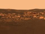 This high-resolution image captured by the Mars Exploration Rover Opportunity's panoramic camera highlights the puzzling rock outcropping that scientists are eagerly planning to investigate.