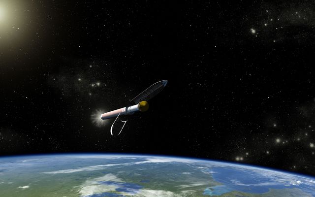This is an artist concept of the Atlas V541 launch vehicle that will carry NASA's Curiosity rover on its way to Mars.