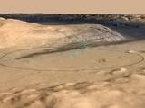 This image shows the target landing area for Curiosity, the rover of NASA's Mars Science Laboratory mission.