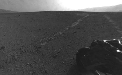 On Aug. 28, 2012, during the 22nd Martian day, or sol, after landing on Mars, NASA's Curiosity rover drove about 52 feet (16 meters) eastward, the longest drive of the mission so far.