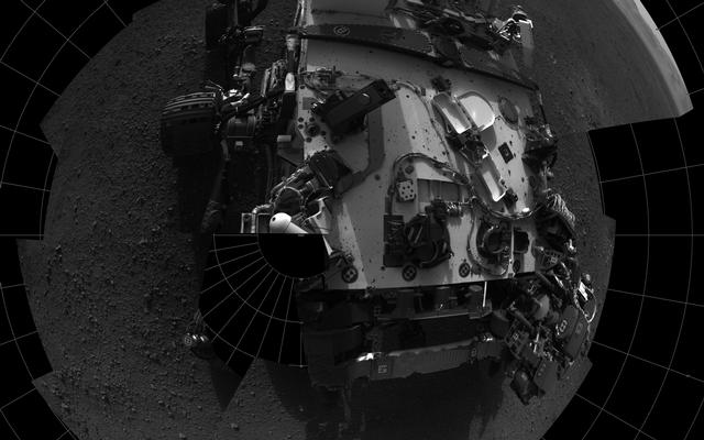 This self-portrait shows the deck of NASA's Curiosity rover from the rover's Navigation camera.