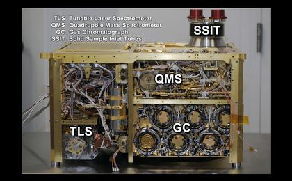An instrument suite that will analyze the chemical ingredients in samples of Martian atmosphere, rocks and soil during the mission of NASA's Mars rover Curiosity, is shown here during assembly at NASA Goddard Space Flight Center, Greenbelt, Md., in 2010.