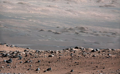 This image is from a test series used to characterize the 100-millimeter Mast Camera on NASA's Curiosity rover. It was taken on Aug. 23, 2012, and looks south-southwest from the rover's landing site.