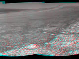 This 360-degree stereo panorama assembled from images taken by the navigation camera on NASA's Mars Exporation Rover Opportunity shows terrain surrounding the position where the rover spent its 3,000th Martian day, or sol, working on Mars (July 2, 2012).