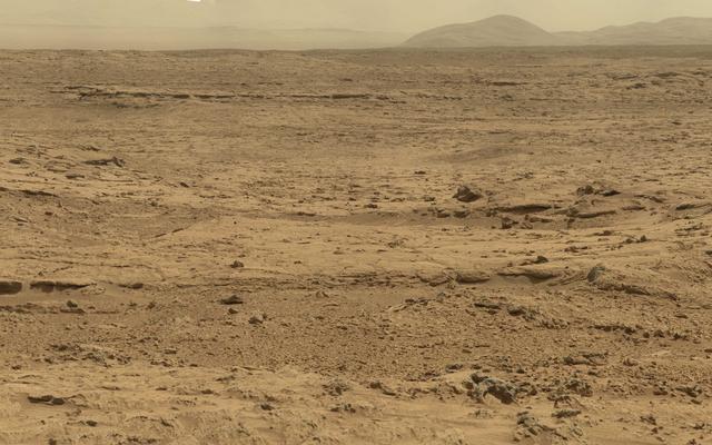 This panorama is a mosaic of images taken by the Mast Camera (Mastcam) on the NASA Mars rover Curiosity while the rover was working at a site called "Rocknest" in October and November 2012.