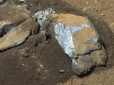 The Mast Camera (Mastcam) on NASA's Mars rover Curiosity showed researchers interesting internal color in this rock called "Sutton_Inlier," which was broken by the rover driving over it.