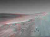 This stereo view shows the "Murray Ridge" portion of the western rim of Endeavour Crater on Mars.