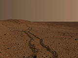 NASA's Mars Exploration Rover Spirit took this image of the region near "Husband Hill."