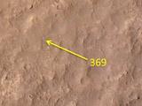 This map shows the route driven by NASA's Mars rover Curiosity through the 369 Martian day, or sol, of the rover's mission on Mars (August 20, 2013).