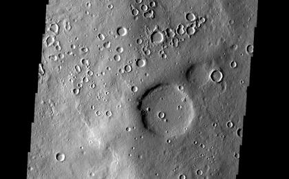 This region of Terra Sabaea contains areas with high densities of small craters.