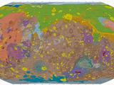 This shows a detailed geological map of the surface of Mars.