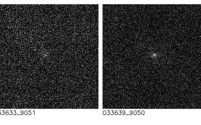 These images show a 256 x 256 pixel patch of sky at the range to the comet of 8 million miles and when the solar phase angle is 47 degrees.
