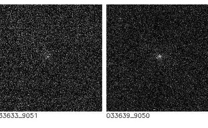 These images show a 256 x 256 pixel patch of sky at the range to the comet of 8 million miles and when the solar phase angle is 47 degrees.