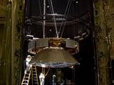 Testing of the cruise stage for NASA's Mars Science Laboratory in August 2010 included a session in a facility that simulates the environment found in interplanetary space.