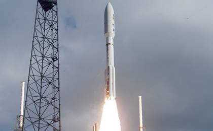 With NASA's Mars Science Laboratory (MSL) spacecraft sealed inside its payload fairing, the United Launch Alliance Atlas V rocket lifts off from Space Launch Complex-41 on Cape Canaveral Air Force Station in Florida at 10:02 a.m. EST Nov. 26.
