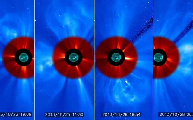 A few of the many coronal mass ejection released by the sun over the past week.