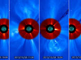 A few of the many coronal mass ejection released by the sun over the past week.
