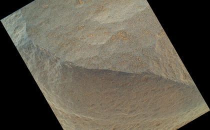 This is the highest-resolution view that the Mars Hand Lens Imager (MAHLI) on NASA's Mars rover Curiosity acquired of the top of a rock called "Bathurst Inlet."