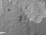 This image shows the landing site of NASA's Curiosity rover and destinations scientists want to investigate.