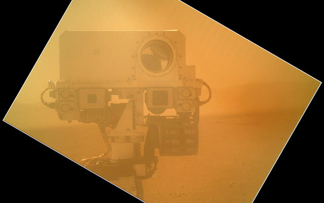 On Sol 32 (Sept. 7, 2012) the Curiosity rover used the Mars Hand Lens Imager (MAHLI) located on its arm to obtain this self-portrait.