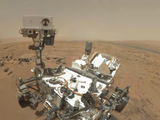 Self-portrait of NASA's Curiosity Mars rover uses thumbnail versions of MAHLI component images to give an idea of what a sharper version will look like when the full-frame images are assembled.